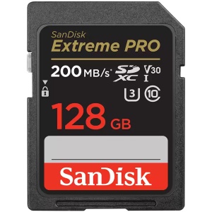 SANDISK Extreme PRO 128GB SDXC Memory Card + 2 years RescuePRO Deluxe up to 200MB/s & 90MB/s Read/Write speeds, UHS-I, Class 10, U3, V30 SDSDXXD-128G-GN4IN