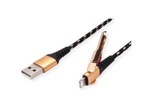 Secomp Roline GOLD Lightning to USB Cable for iPhone, iPod, iPad, with Smartphone support function, 1 m - Img 3