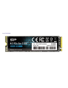 Silicon Power M.2 NVMe 512GB, 2280, PCIe Gen 3x4, A60, Read up to 2,200 MB/s, Write up to 1,600 MB/s (single sided) SP512GBP34A60M28