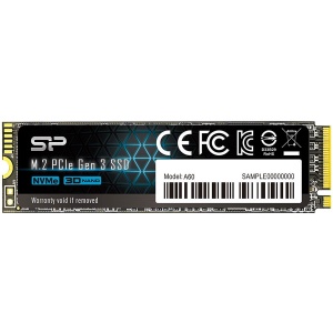 Silicon Power SSD P34A60 256GB M.2, 2280, PCIe 3.0 x4, Read/Write: 2100 / 1200 MB/s SP256GBP34A60M28 *