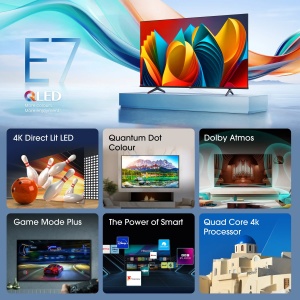 SMART QLED TV 75 Hisense 75E7NQ 3840x2160/UHD/4K/DVB-T/T2/C/S/S2 - Img 3