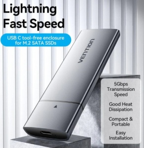 SSD Rack Vention KPEH0 M.2 NGFF USB-C 3.1 Aluminium - Img 2