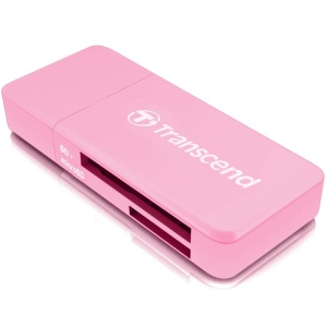 Transcend Card reader, Mini F5, USB3.0/3.1 Gen 1, SD/MicroSD SDHC/SDXC/UHS-I, Pink TS-RDF5R
