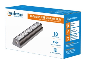 USB HUB 10port Manhattan 161572 2.0/480Mbps/Crni - Img 2