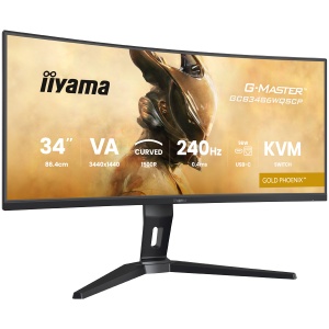 34" UW VA-panel, Curved Gaming 1500R,G-Master Gold Phoenix, 3440x1440-240Hz (21:9),0,4ms (MPRT),500cdm HDR400,FreeSync Premium,Speakers,2xHDMI (2.1) VRR/ALLM,2xDisplayPort, USB-C DOCK (LAN/KVM/95W PD),USB 2x3,2+1xC, PIP/PBP,13cm Height Adj. Stand GCB3486W - Img 2