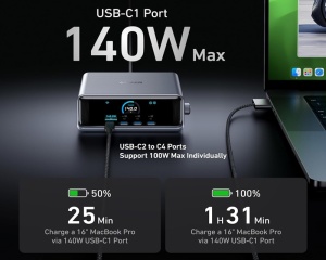 ANKER Prime 250W GaN stoni brzi punjač, 6-portova (4x USB-C, 2x USB-A) srebrni - Img 2