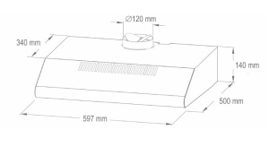 Aspirator (Napa) HOME - TORNADO 60cm beli 200m3/h KPE6020W - Img 2