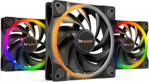 be quiet! LIGHT WINGS 120mm PWM high-speed, Triple Pack with ARGB Hub, 2500 rpm, Noise level 31 dB, 4-pin connector, Airflow (53.3 cfm / 88.86 m3/h), ARGB lighting on front and rear BL077
