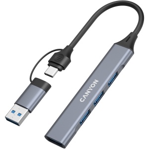 CANYON hub DS-02 4in1 USB-A/C Grey CNS-TDS02G - Img 2