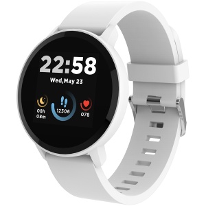 CANYON Lollypop SW-63, Smart watch, 1.3inches IPS full touch screen, Round watch, IP68 waterproof, multi-sport mode, BT5.0, compatibility with iOS and android, Silver white, Host: 25.2*42.5*10.7mm, Strap: 20*250mm, 45g CNS-SW63SW - Img 5