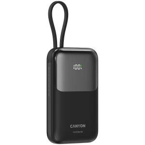 CANYON power bank OnPower 101 built-in cable 10000 mAh PD22.5W Black CNS-CPB101BK - Img 3