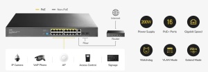 Cudy GS1018PS2 V3.0 Switch Gigabit RJ45 portovi:18 PoE portovi: 16 30W * - Img 2