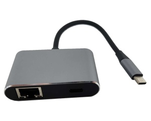 FAST ASIA Adapter-konvertor TIP C na 2xUSB 3.0+TIP C+RJ45 - Img 1