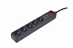 Gembird Surge Protection Power strip, 5 sockets, 4.5m, 16A, Indicates Correct Grounding, Power Switch, Black SPG5-C-15