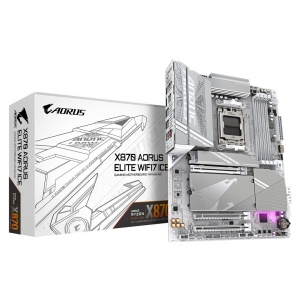 Gigabyte AMD AM5 X870 Chipset, 4x DDR5 with AMD EXPO Memory Module Support, Ultra-Fast Storage：4x M.2 slots, including 3x PCIe 5.0 x4, Dual USB4 Type-C with DP-Alt, HDMI, Supports AMD Ryzen 9000 / 8000 / 7000 Series Processors X870 A ELITE WF7 ICE