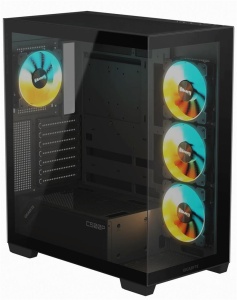 Gigabyte C500 PANORAMIC STEALTH, Mid Tower, up to ATX, RGB Fusion with ARGB Connector Hub, With USB 3.0 x2 and USB 3.2 Gen2 Type-C x1 on I/O panel GB-C500P ST *