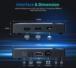 GMB-X96 M200 2/16GB smart TV box S905X5M quad ARM G310V2, 2x4K 2.4&5G, 1000M, BT, Android 14 - Img 7