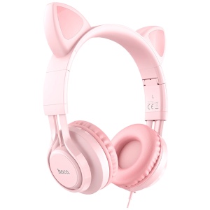 hoco. Slušalice sa mikrofonom, 3.5mm utikač, 1.2m kabel - W36 slušalice Mačje uši,Pink - Img 3