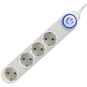 home Produžni kabel, 4 utičnice, 3 x 1,0mm2, 1,5met, beli - NV 04TK/WH