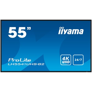IIYAMA LFD LH5541UHS-B2 55" Professional Digital Signage display with 4K UHD resolution and 24/7 operating time 500 cd/m² 1200:1 8ms landscape, portrait LH5541UHS-B2