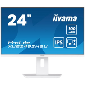 IIYAMA Monitor LED XUB2492HSU-W6 WHITE 23.8" IPS 1920 x 1080 @100Hz 16:9 250 cd/m² 1300:1 0.4ms HDMI DP USB 4 x 3.2 Full Ergonomic XUB2492HSU-W6
