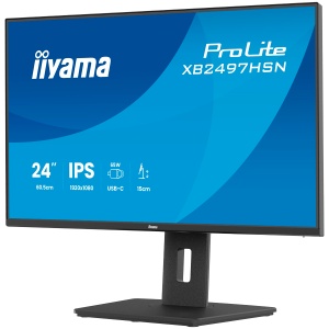 Iiyama ProLite XB2497HSN-B1, 60.5 cm , 23.8, 1920 x 1080 pixels, Full HD, LED, 1 ms, Black IPS monitor with USB-C docking, LAN XB2497HSN-B1 * - Img 4
