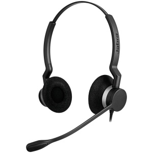 JABRA BIZ 2300 USB Duo, Type: 82 E-STD, Microphone boom: FreeSpin (headband), USB connector, with mute-button and volume control on the cord 2399-829-109