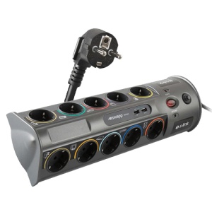 Kabl surge S-Link PRZ01 10xšuko/2xUSB/3m