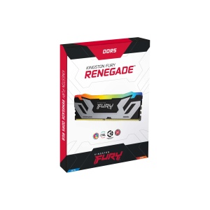 Kingston DDR5 24GB 8800MT/s [FURY RENEGADE RGB], Non-ECC CUDIMM (Clocked), CL42 1.4V, 288-pin 1Rx8, Silver/Black, w/RGB Heatsink, XMP KF588CU42RSA-24