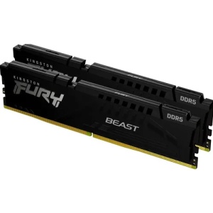 Kingston DDR5 32GB (2x16GB) 6000MT/s [FURY BEAST], Non-ECC UDIMM, CL30 1.4V, 288-Pin 1Rx8, Black, Memory Kit, w/Heatsink, XMP & EXPO KF560C30BBEK2-32 *