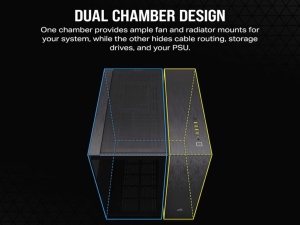 Kucište CORSAIR 6500X Mid-Tower/dve komore/kaljeno staklo/bez napajanja/crna/obsidijan aluminijum - Img 2
