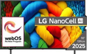 LG LG 55'' (139 cm) 4K HDR Smart Nano Cell UHD TV, 2025 (R) 55NANO80A3B