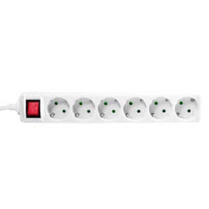 Logilink produžni kabl 6 mesta, prekidač, 1.5m, beli - Img 2