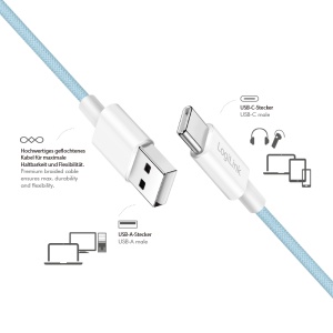Logilink USB 2.0 Type C - C, M/M, plava, 1.0m - Img 3