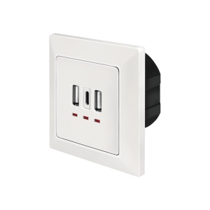 Logilink uzidna utičnica, 2 USB-A, 1 USB-C