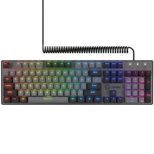 LORGAR Azar 514, Wired mechanical gaming keyboard, RGB backlight, 1680000 colour variations, 18 modes, keys number: 104, 50M clicks, linear dream switches, spring cable up to 3.4m, ABS plastic+metal, magnetic cover, 450*136*39mm, 1.17kg, black, EN layout  - Img 2