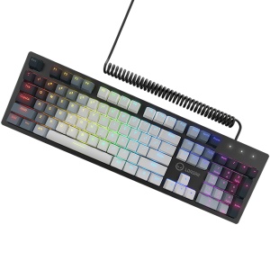 LORGAR Azar 514, Wired mechanical gaming keyboard, RGB backlight, 1680000 colour variations, 18 modes, keys number: 104, 50M clicks, linear dream switches, spring cable up to 3.4m, ABS plastic+metal, magnetic cover, 450*136*39mm, 1.17kg, white, EN layout  - Img 3