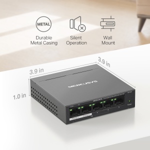 Mercusys MS105GP V3.0, 5-Port PoE Gigabit Desktop Switch with 4-Port PoE+ 65W - Img 3