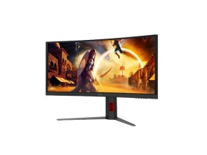Monitor AOC CU34G4CA 34"/VA,zakrivljen/3440x1440/180Hz/1ms GtG/HDMIx2,DP,USB-C/Visina/zvucnici/crna - Img 3