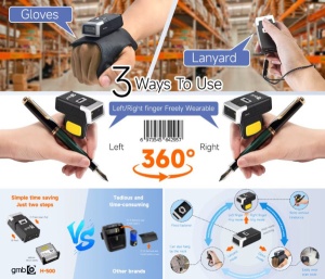 POS-BSH500 GMB 2d/OCR CMOS Warehouse Finger barcode scanner, barkod skener, 600mAh, 1MP, BT/WiFi - Img 3