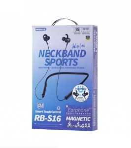 REMAX RB-S16 Smart Touch Control Wireless Neckband Sports Earphone - Img 2