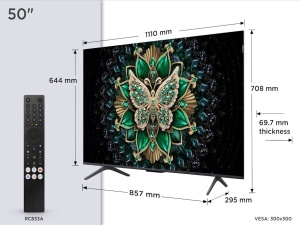 Televizor TCL 50C6K/QLED-Mini LED/50"/4K UHD/144Hz/Google TV/crna