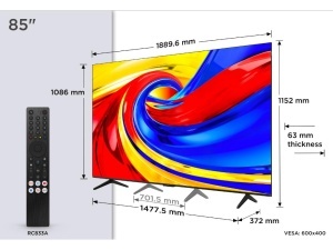 Televizor TCL 85P7L/QLED/85"/4K UHD/60Hz/Google TV/crna