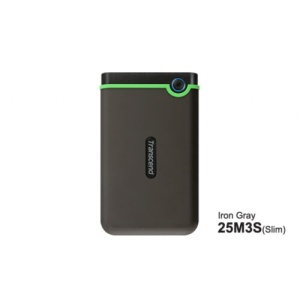 Transcend External HDD 1TB Slim form factor, M3S, USB 3.1, 2.5, Anti-shock system, Backup software, 185g, Iron gray (Slim) TS1TSJ25C3S