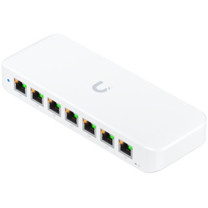 Ubiquiti USW-Ultra-210W-EU compact, Layer 2, 8-port GbE PoE switch with versatile mounting options, 7x GbE PoE+ output ports, GbE port with optional PoE++ input, 202W PoE availability with the included AC power adapter USW-ULTRA-210W-EU - Img 3