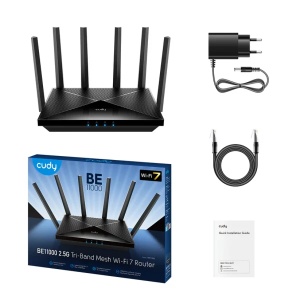 Wireless Mesh Router Cudy WR11000/BE11000 2.5G Tri-band Wi-Fi 7/6GHz+5GHz+2.4GHz/1xWAN + 3XLAN/ - Img 2
