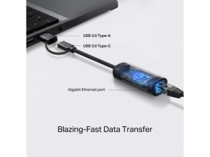 Adapter TP-LINK UE310C USB-C /USB-A-> RJ45 Gigabit Ethernet Network