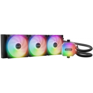 be quiet! LIGHT LOOP, 360mm Black [LGA-1851 Default ILM and RL-ILM support], Pump with progressive IC, Three Light Wings LX PWM high-speed fans 120mm, ARGB-PWM hub for impressively vibrant ARGB illumination BW022