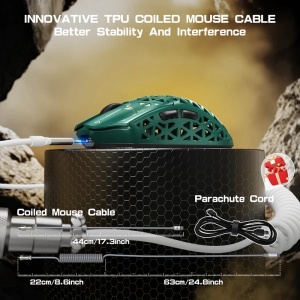 Bežični gaming miš Attack Shark R5Ultra PAW3950MAX/Carbon Fiber/Superlight/8KHz/Omron Switches/Green - Img 2