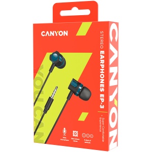 CANYON headphones EP-3 Mic 1.2m Green CNE-CEP3G - Img 3